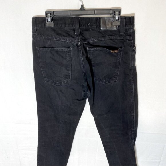 Nudie Jeans Washed Dry Black Slim Jim Organic Cotton Slim Leg Jeans 33 - Picture 13 of 16